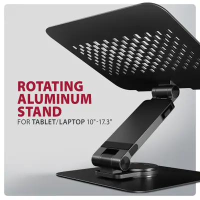 AXAGON STND-LRB stand with 360° rotation for laptops and tablets Black – 2. kép