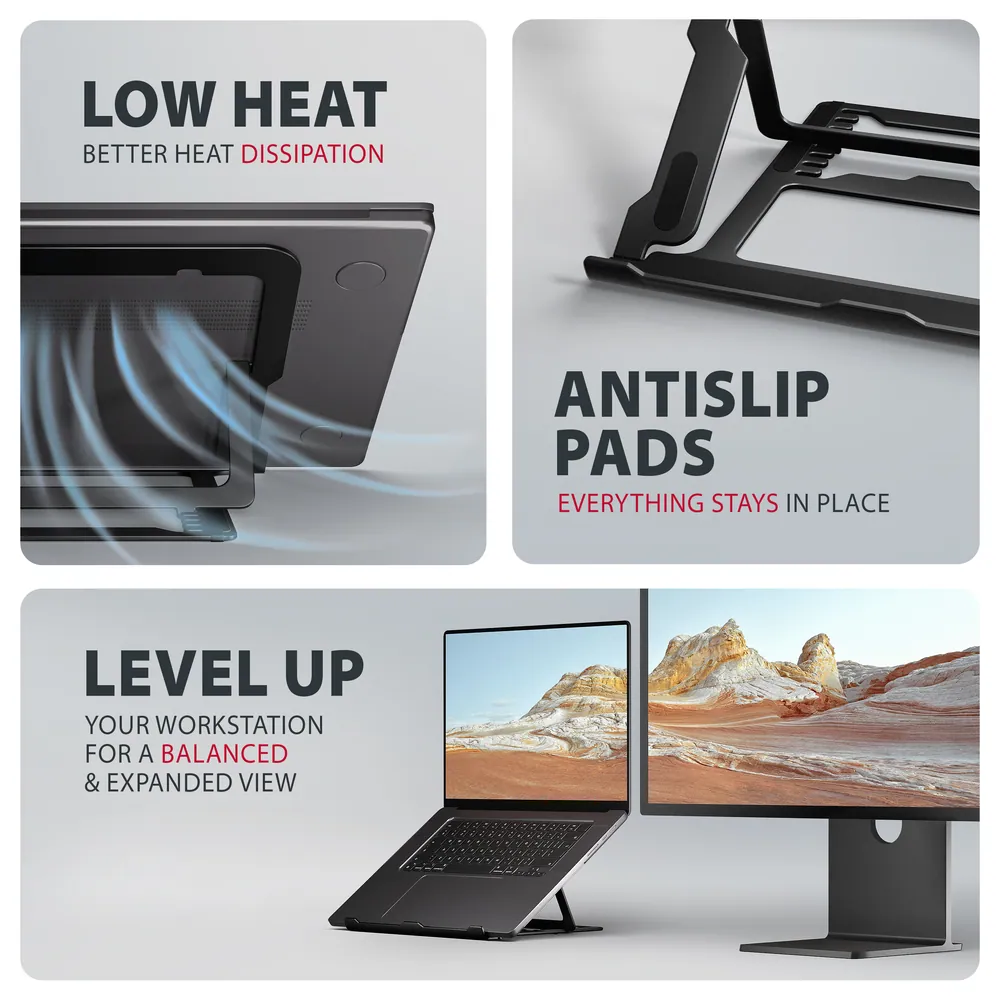 AXAGON STND-LAB stand for laptops and tablets Black – 3. kép