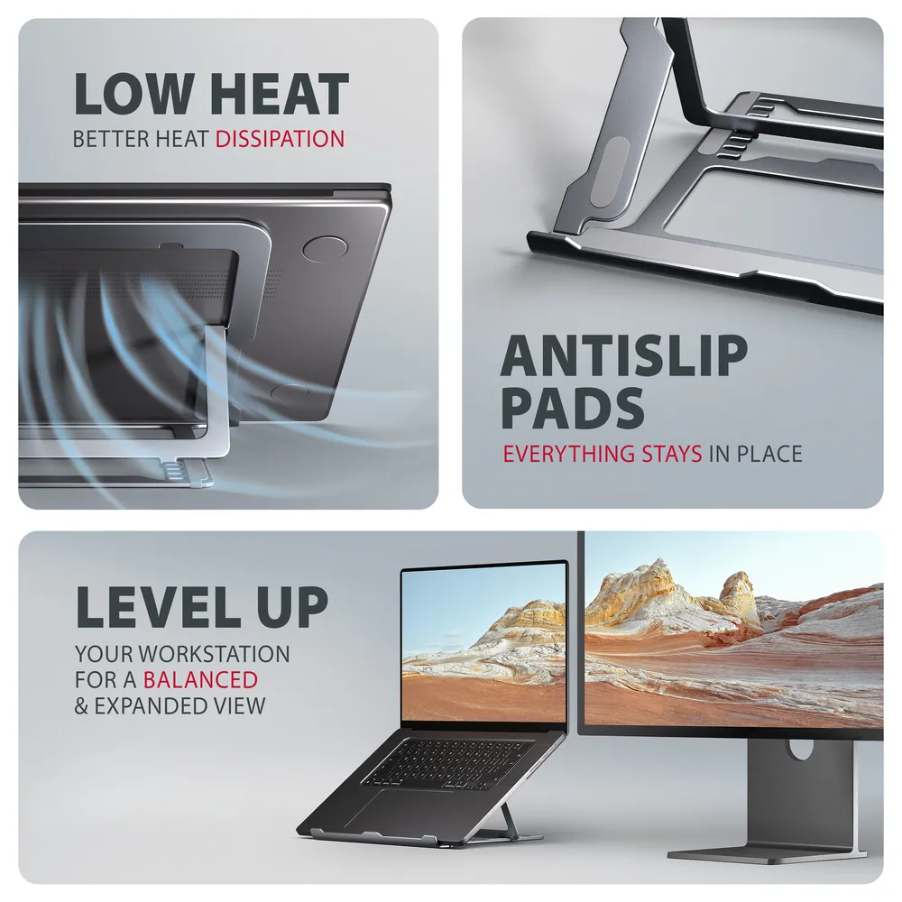 AXAGON STND-LAG stand for laptops and tablets Grey – 3. kép