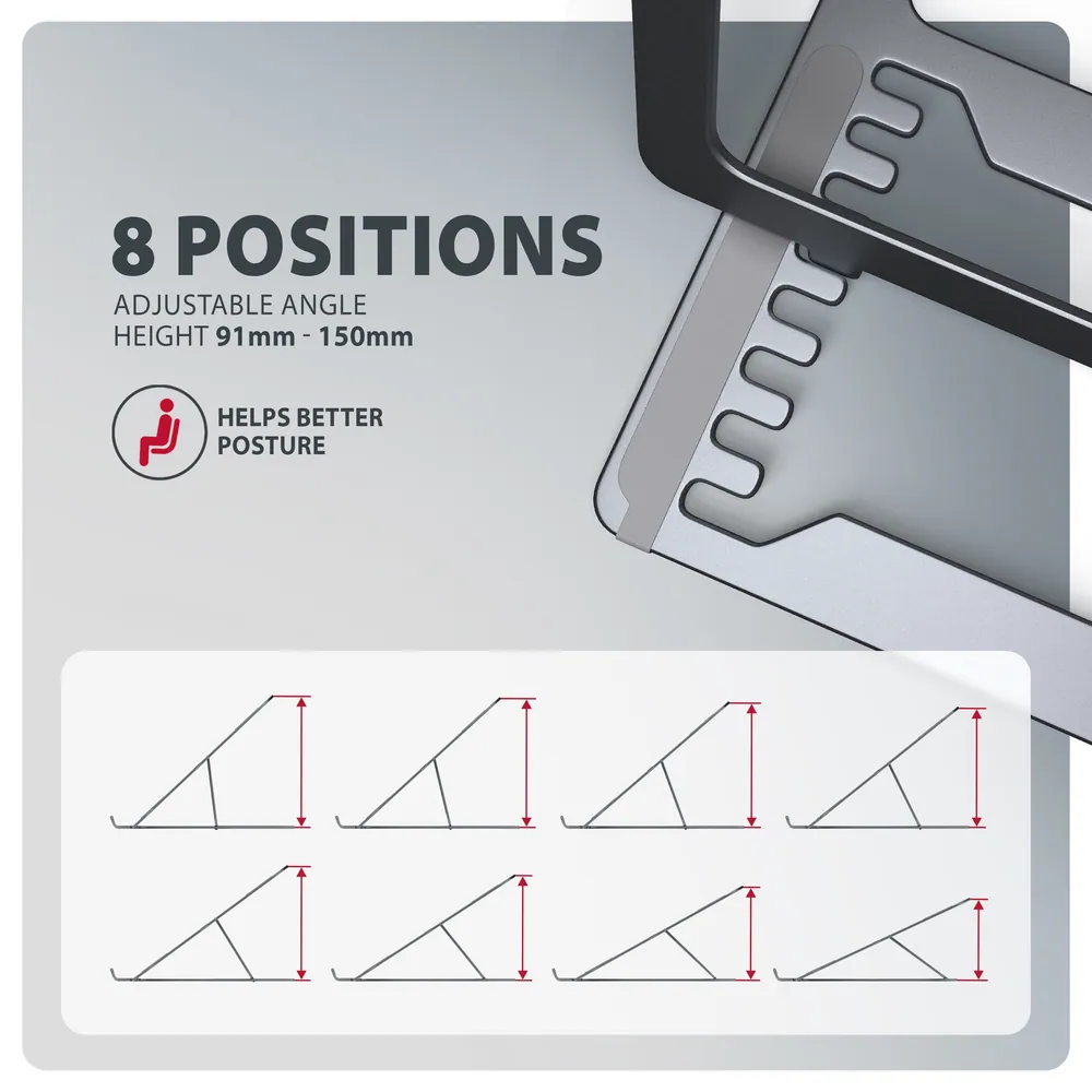 AXAGON STND-LAG stand for laptops and tablets Grey – 4. kép