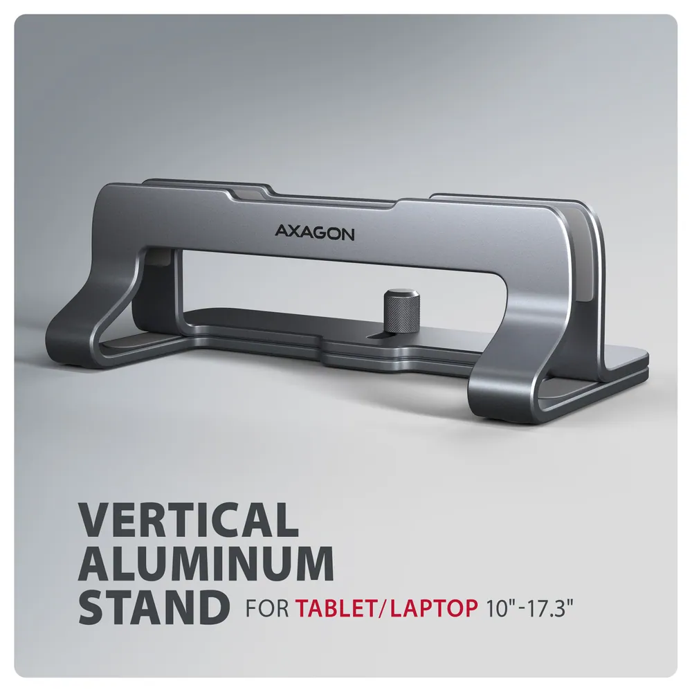 AXAGON STND-VG vertical stand for laptops and tablets Grey – 2. kép