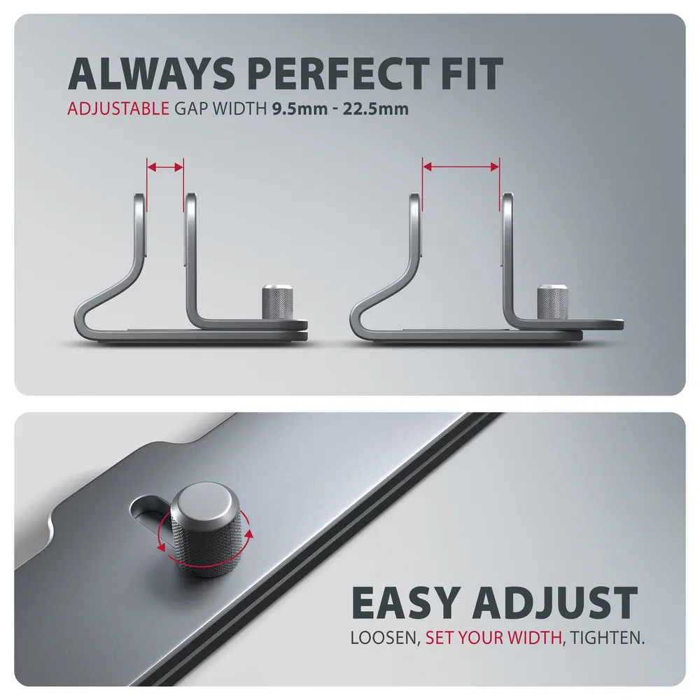 AXAGON STND-VG vertical stand for laptops and tablets Grey – 4. kép