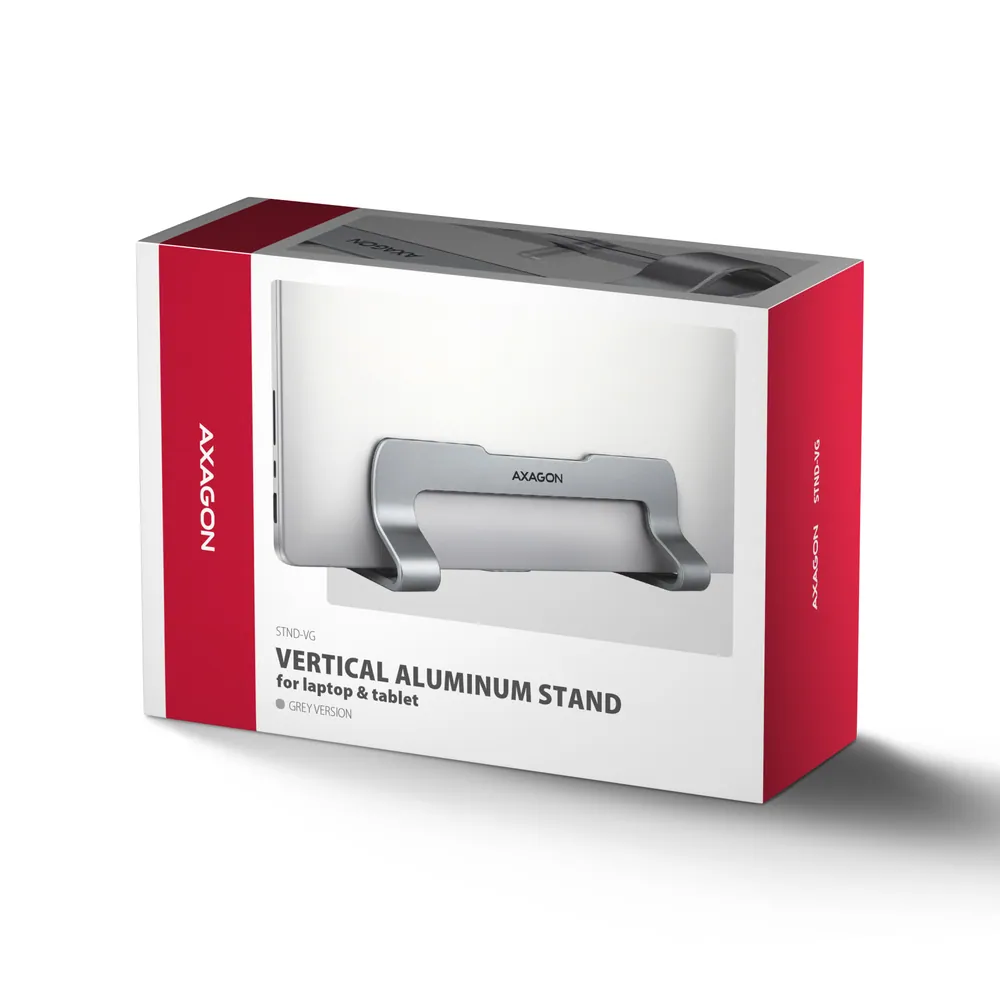 AXAGON STND-VG vertical stand for laptops and tablets Grey – 8. kép