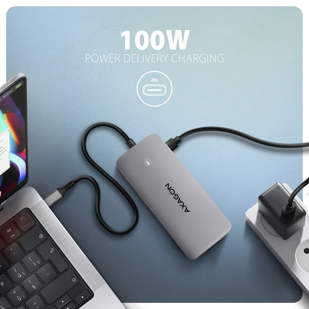 AXAGON HMC-CUB83X2 USB-C 10Gbps DUAL 4K DISPLAY 7in1 hub – 8. kép