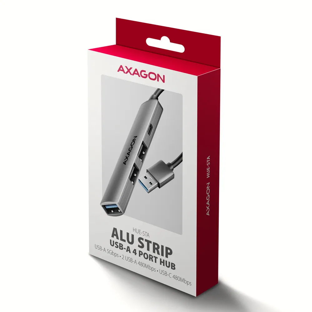 AXAGON HUE-STA ALU STRIP USB-A 4 port hub – 7. kép