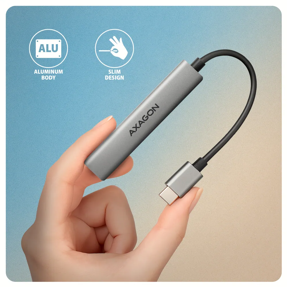 AXAGON HUE-STC ALU STRIP USB-C 4 port hub – 5. kép