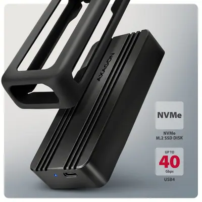 AXAGON EEM2-40G USB-C 40Gbps external enclosure for M.2 NVMe SSD – 2. kép