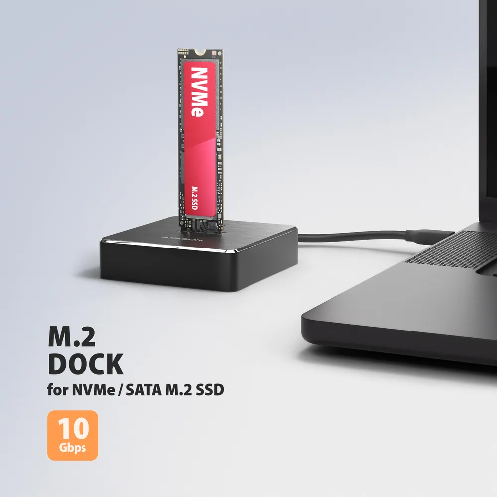 AXAGON ADSA-M2C11 USB-C 10Gbps docking station for M.2 NVMe / SATA SSD – 2. kép