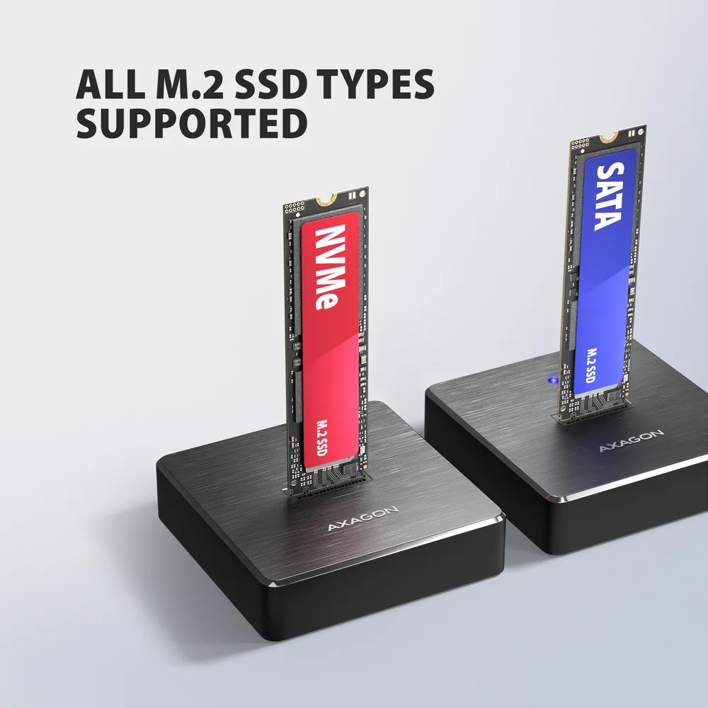 AXAGON ADSA-M2C11 USB-C 10Gbps docking station for M.2 NVMe / SATA SSD – 4. kép