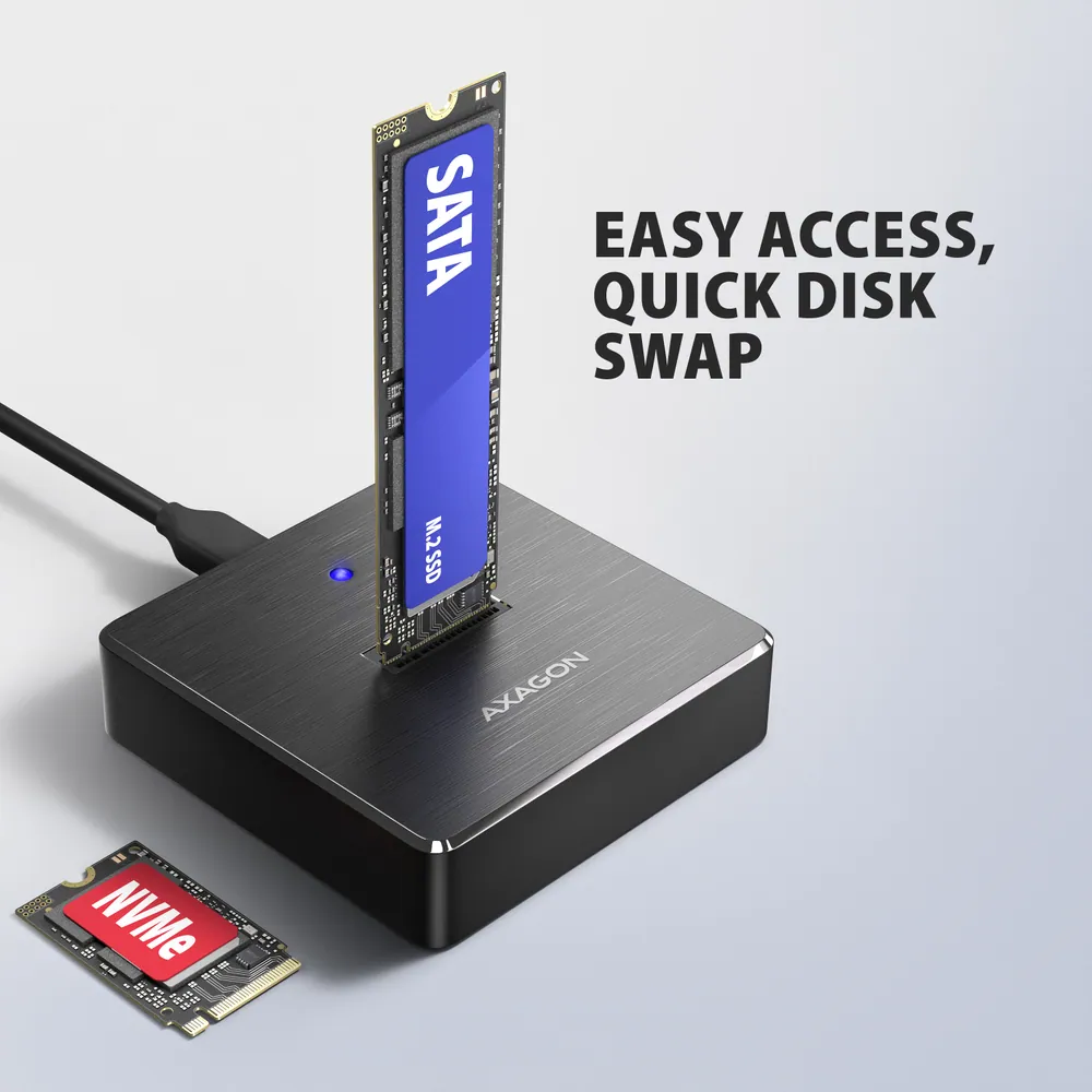 AXAGON ADSA-M2C11 USB-C 10Gbps docking station for M.2 NVMe / SATA SSD – 6. kép