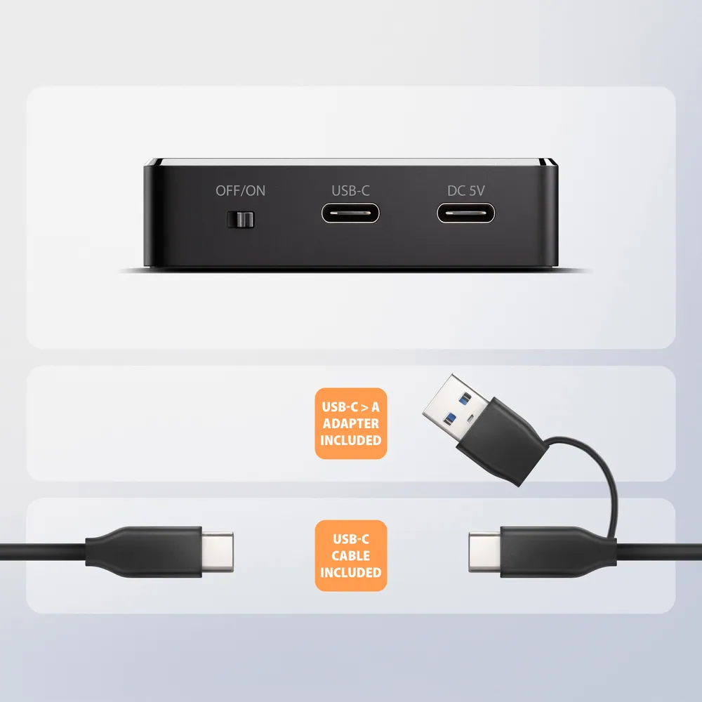 AXAGON ADSA-M2C11 USB-C 10Gbps docking station for M.2 NVMe / SATA SSD – 7. kép