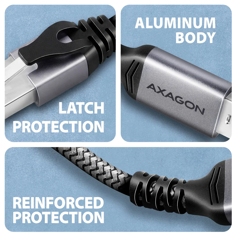 AXAGON ADE-AM20 USB-A Gigabit Ethernet adapter with integrated CAT6 RJ-45 network cable 2m Black – 5. kép