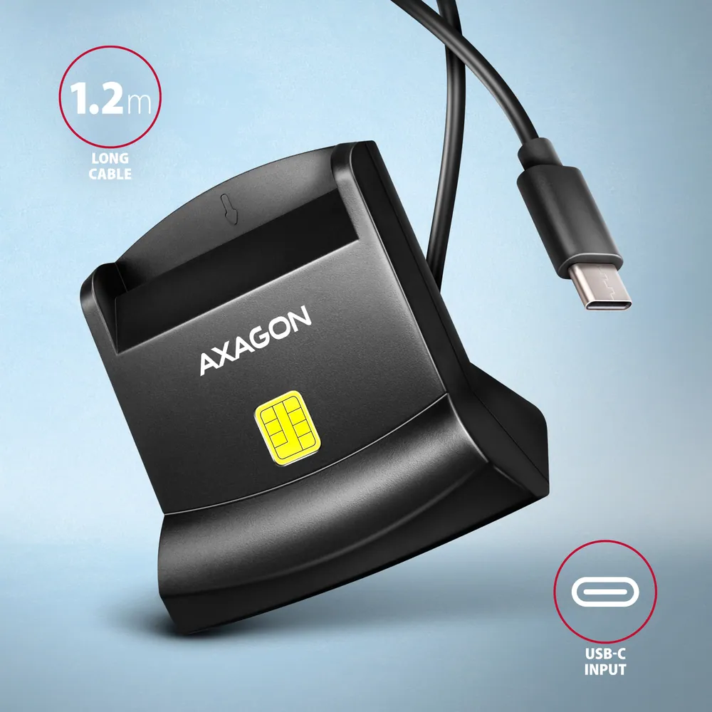 AXAGON CRE-SM4NC Smart Card Reader Black – 4. kép