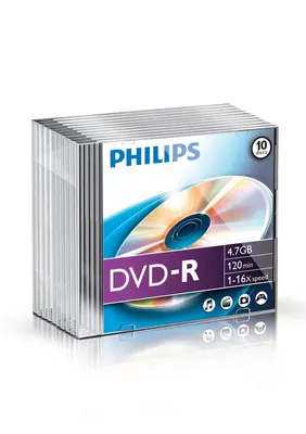 Philips DVD-R 4,7Gb 16x Slim utólag csomagolt (1-es címke)