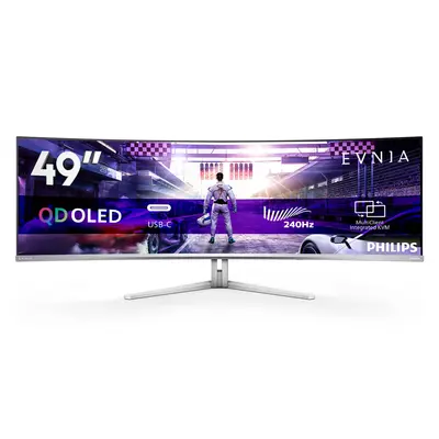 Philips EVNIA ívelt OLED monitor 49", 49M2C8900/00 5120x1440, 32:9, 0,03ms, 1.000 cd/m2, HDMIx2/DP/USBx4/USB-C (90W)
