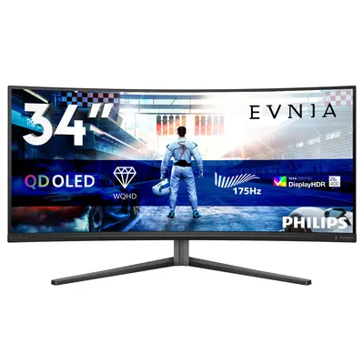 Philips EVNIA Ívelt Gaming OLED monitor 34", 34M2C6500/00 3440x1440, 21:9, 0,03ms, 2xHDMI/DP/4xUSB, áll. mag., Ambiglow – 2. kép