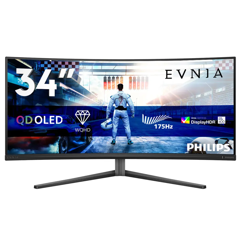 Philips EVNIA Ívelt Gaming OLED monitor 34", 34M2C6500/00 3440x1440, 21:9, 0,03ms, 2xHDMI/DP/4xUSB, áll. mag., Ambiglow – 2. kép