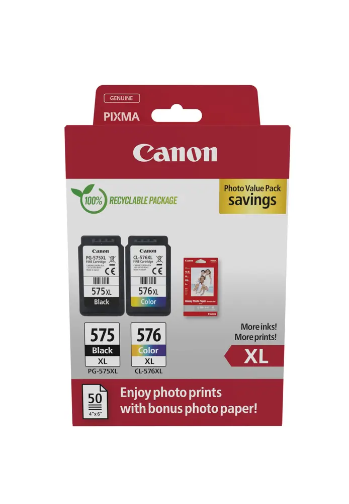 Canon PG-575XL + CL-576XL patron multipack +GP501