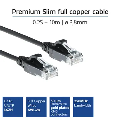 ACT CAT6 U-UTP Patch Cable 5m Black – 2. kép