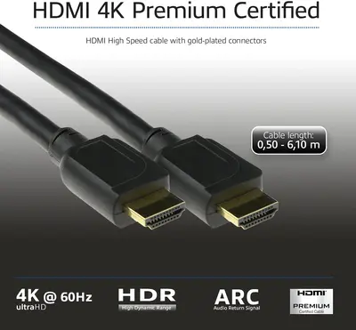 ACT HDMI High Speed premium certified v2.0 HDMI-A male - HDMI-A male cable 3m Black – 2. kép