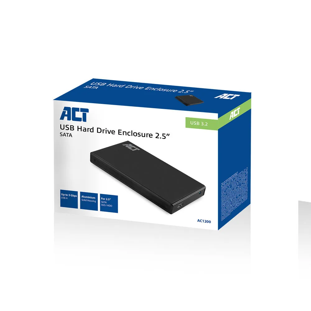 ACT AC1200 2,5" SATA Hard Drive Enclosure Aluminium USB 3.2 Gen1 – 2. kép