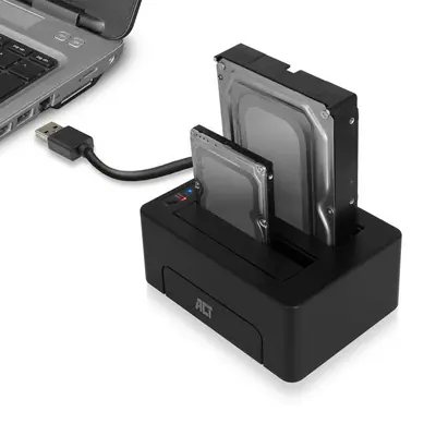 ACT AC1504 2,5" and 3,5" SATA dual hard drive docking station, USB 3.2 Gen1 – 2. kép