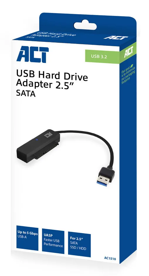 ACT AC1510 USB adapter cable to 2,5" SATA HDD/SSD Black – 2. kép
