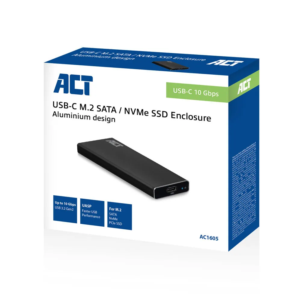 ACT AC1605 USB-C M.2 NVMe SSD Enclosure Black – 6. kép