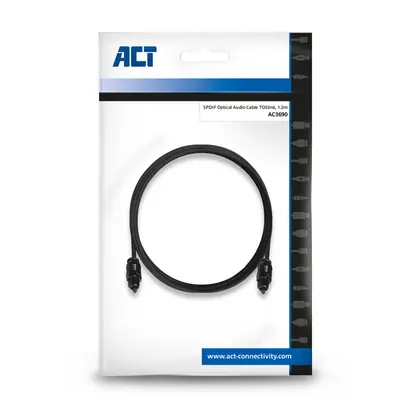 ACT SPDIF Toslink M/M Optical cable 1,2m Black – 2. kép