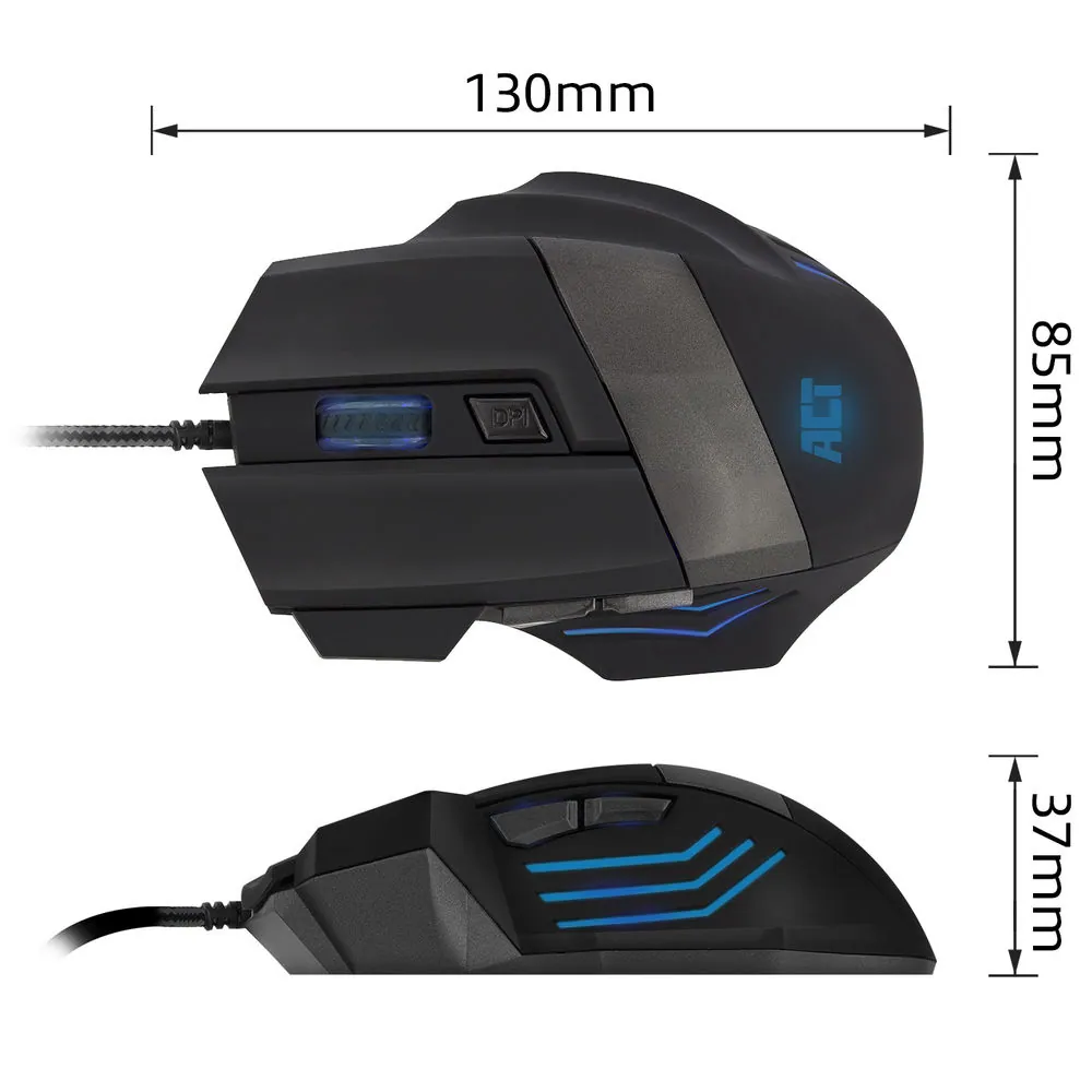 ACT AC5000 Wired Gaming Mouse with illumination Black – 2. kép