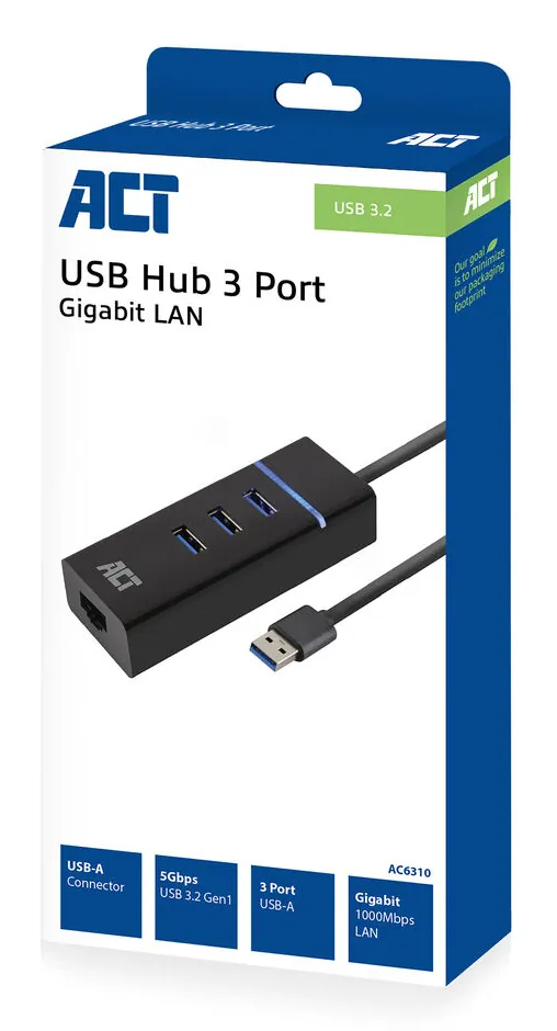 ACT AC6310 USB Hub 3.2 with 3 USB-A ports and ethernet – 2. kép