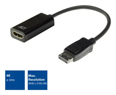 ACT AC7555 DisplayPort to HDMI adapter Black – 2. kép