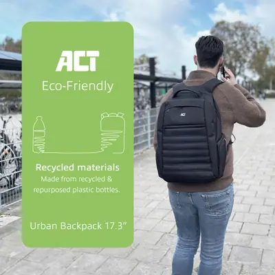 ACT AC8535 Urban Laptop Backpack 17,3" Black – 2. kép