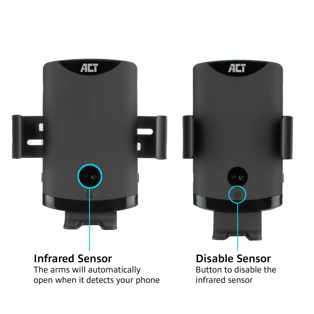 ACT AC9010 Automatic smartphone car mount with wireless charging Black – 5. kép