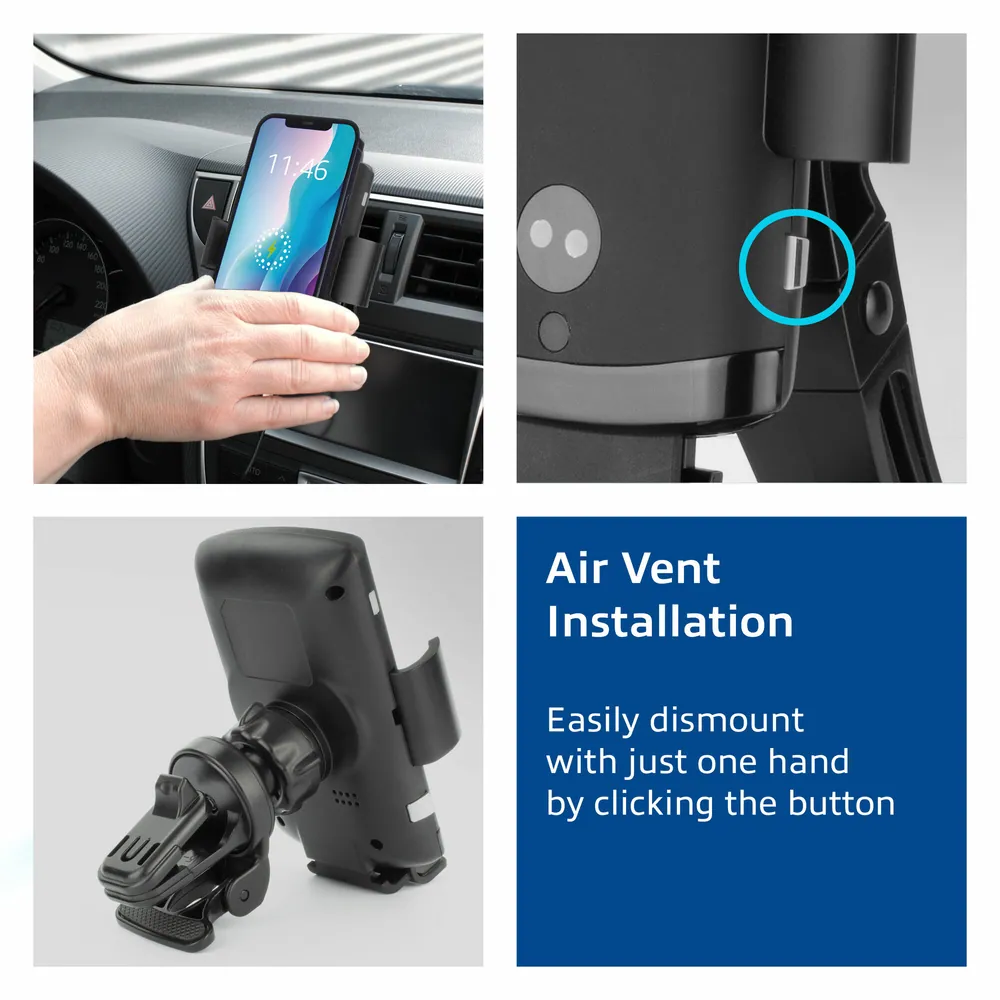 ACT AC9010 Automatic smartphone car mount with wireless charging Black – 6. kép