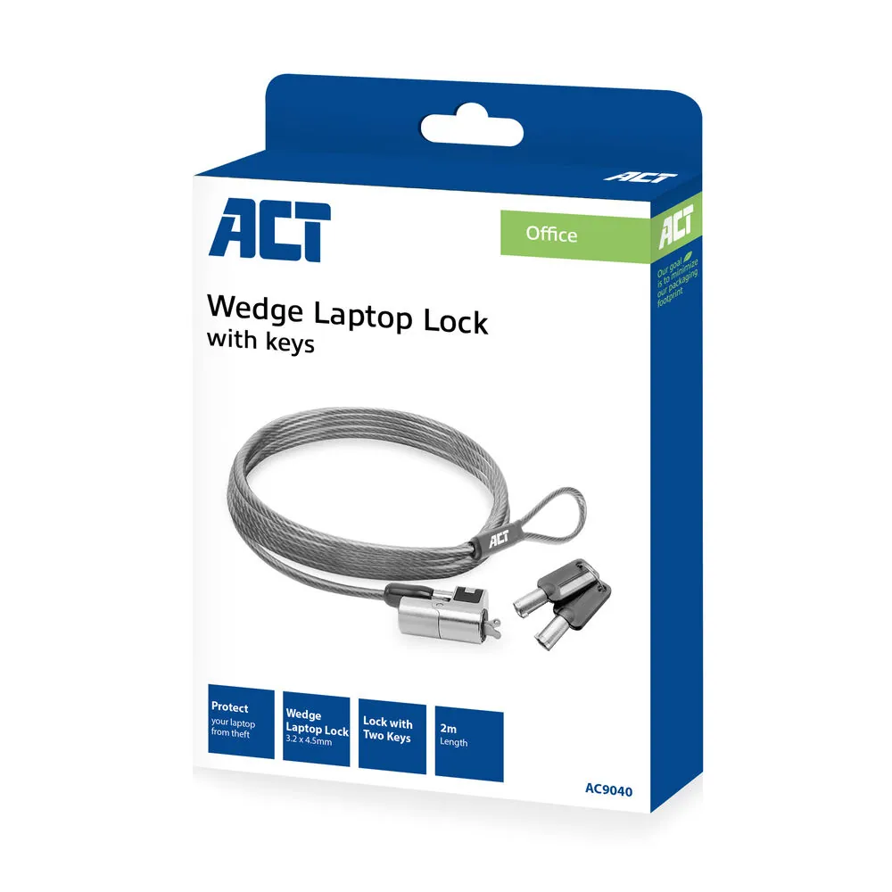 ACT AC9040 Wedge Laptop Lock with keys – 2. kép
