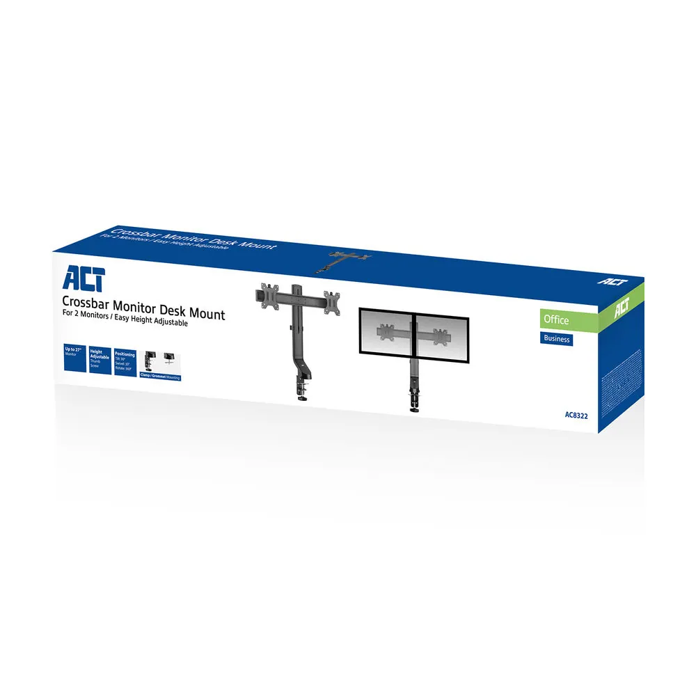 ACT AC8322 Dual Monitor Arm Office Quick Height Adjustment 10"-27" Black – 5. kép