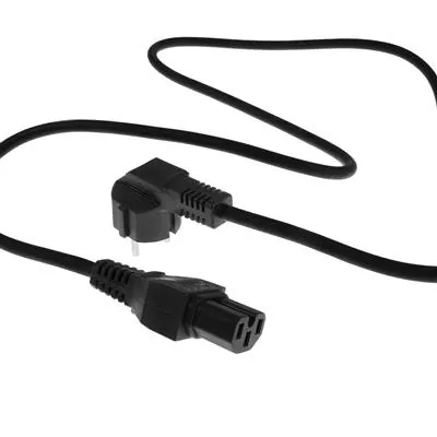 ACT Powercord mains connector Schuko CEE 7/7 male (angled) - C15 IEC 60320 1m Black – 2. kép