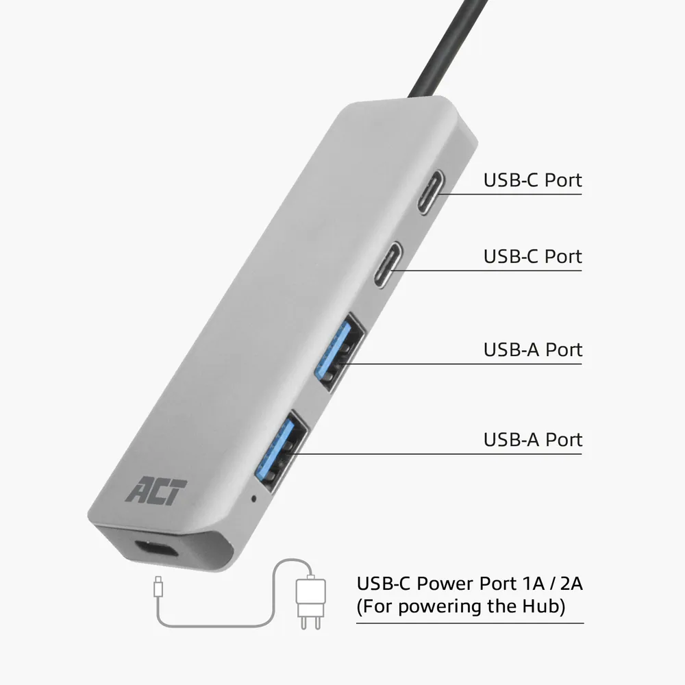 ACT AC6125 4-portos USB3.0 HUB Grey – 2. kép