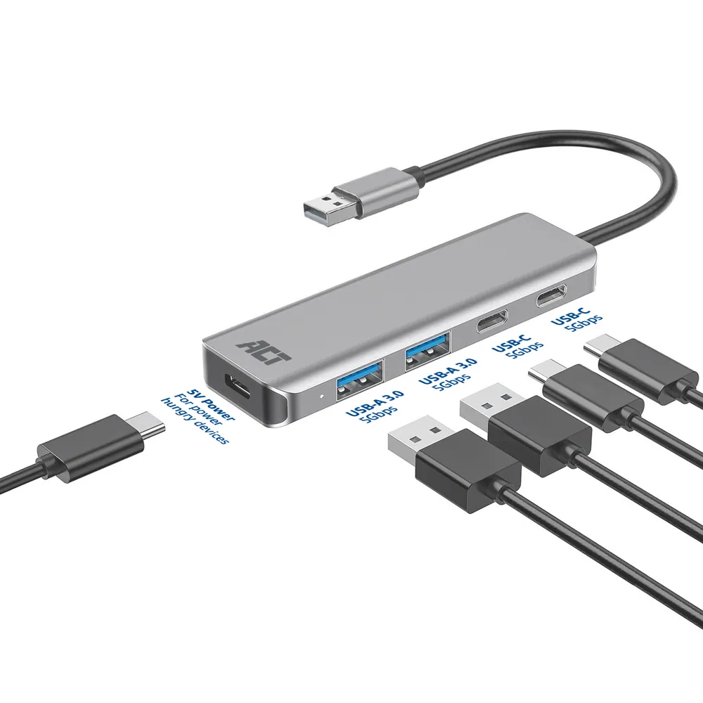 ACT AC6125 4-portos USB3.0 HUB Grey – 3. kép