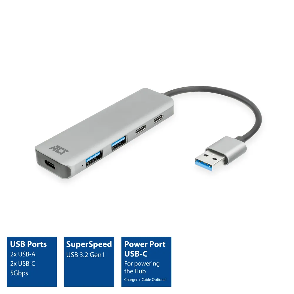 ACT AC6125 4-portos USB3.0 HUB Grey – 4. kép