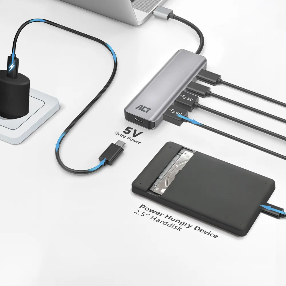 ACT AC6125 4-portos USB3.0 HUB Grey – 5. kép