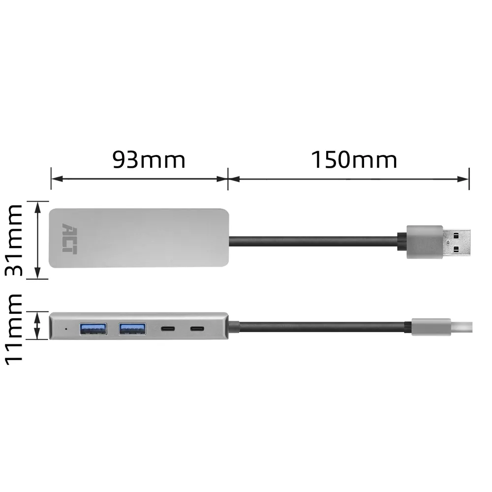 ACT AC6125 4-portos USB3.0 HUB Grey – 8. kép