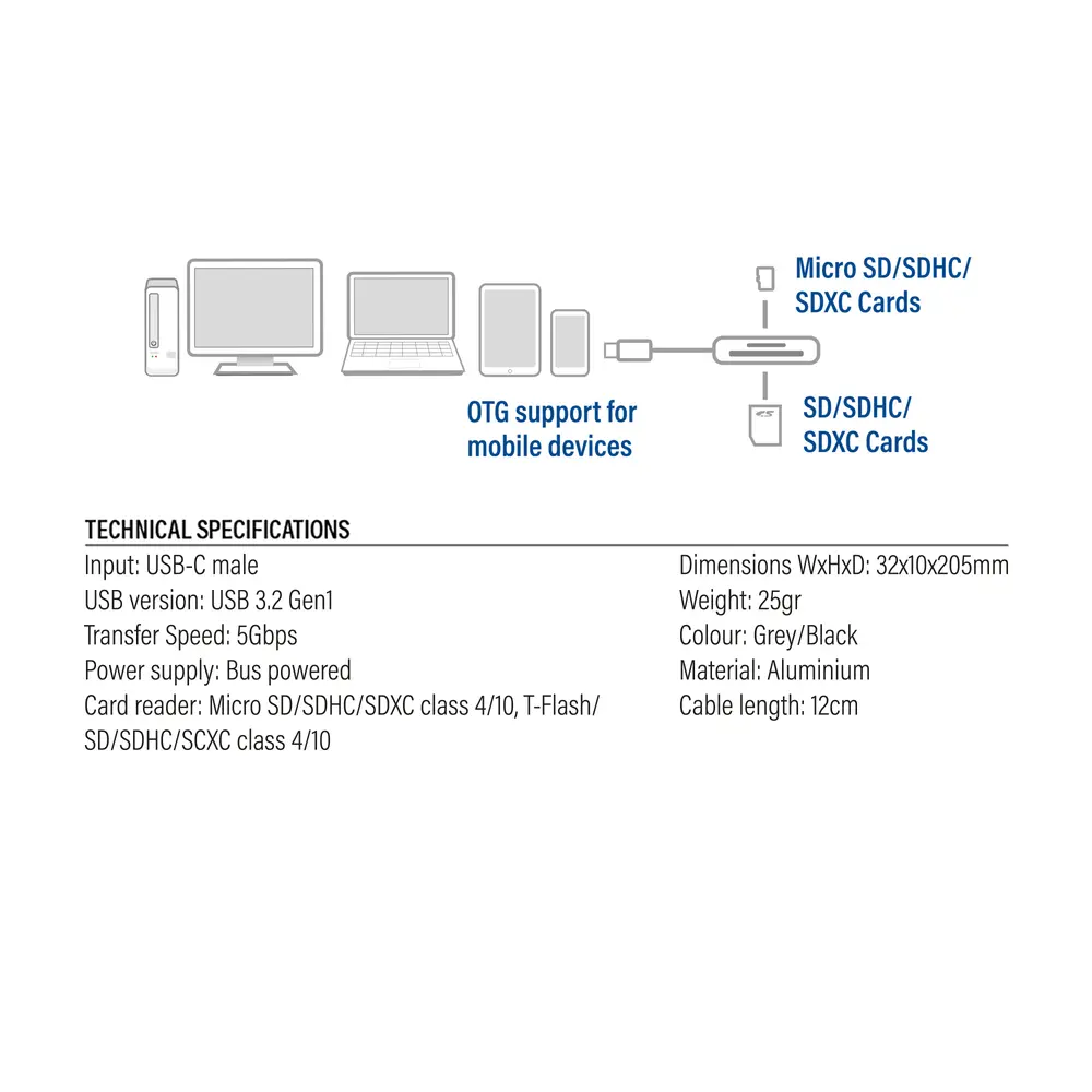ACT AC7056 Card Reader Silver – 7. kép