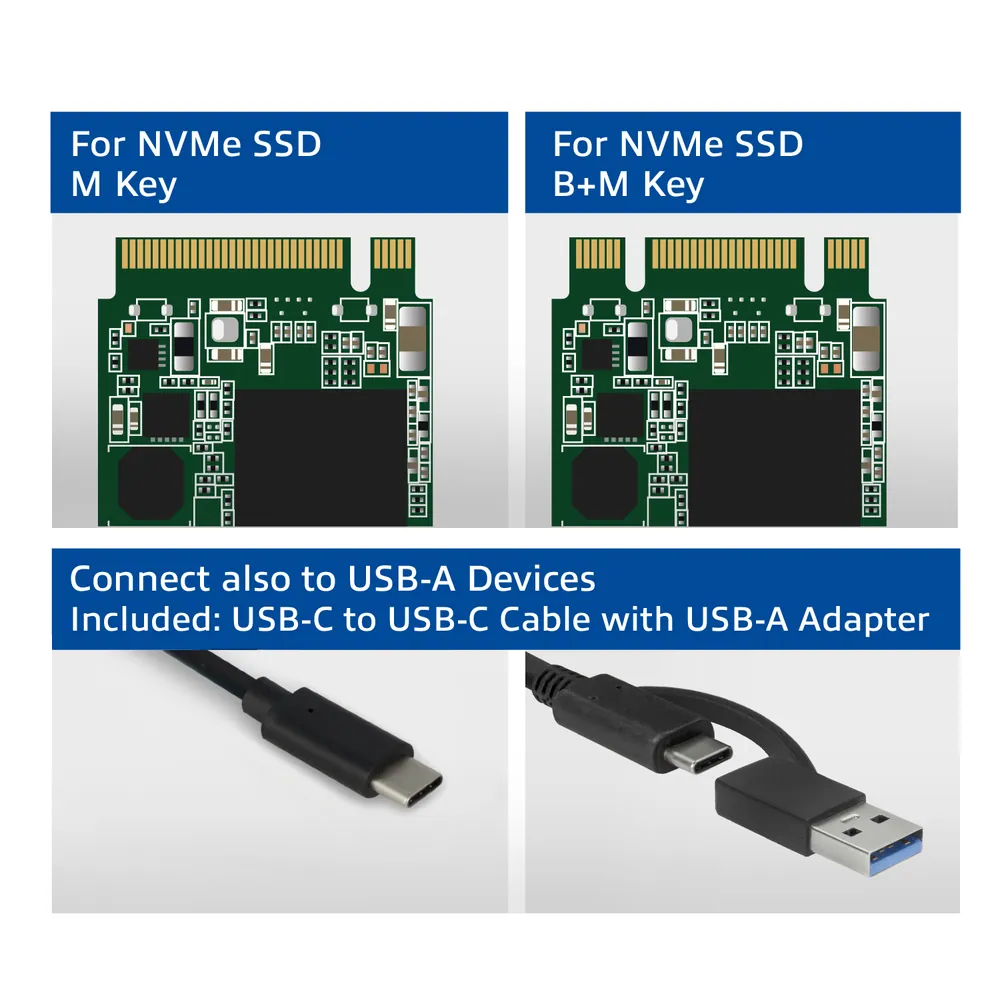 ACT AC1615 USB-C M.2 NVMe / PCIe SSD Enclosure tool-free Black – 3. kép
