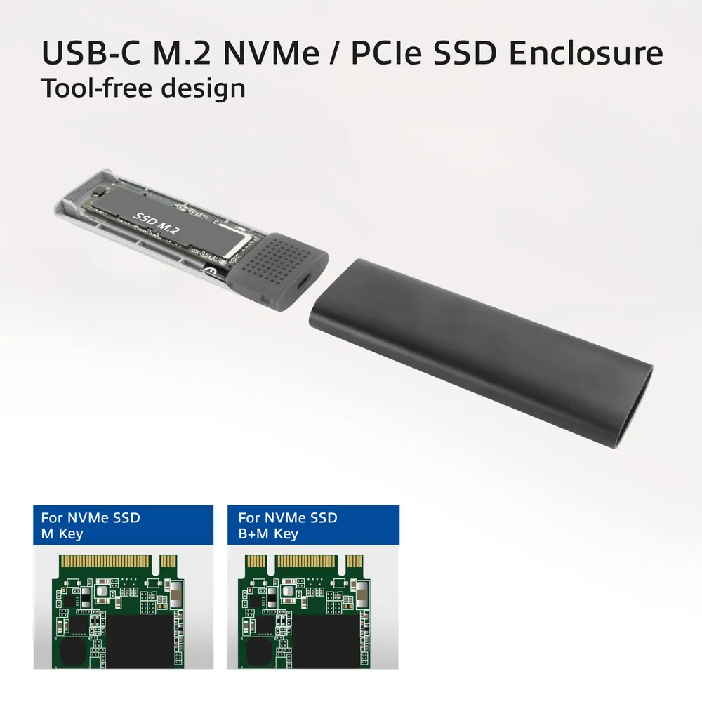 ACT AC1615 USB-C M.2 NVMe / PCIe SSD Enclosure tool-free Black – 5. kép