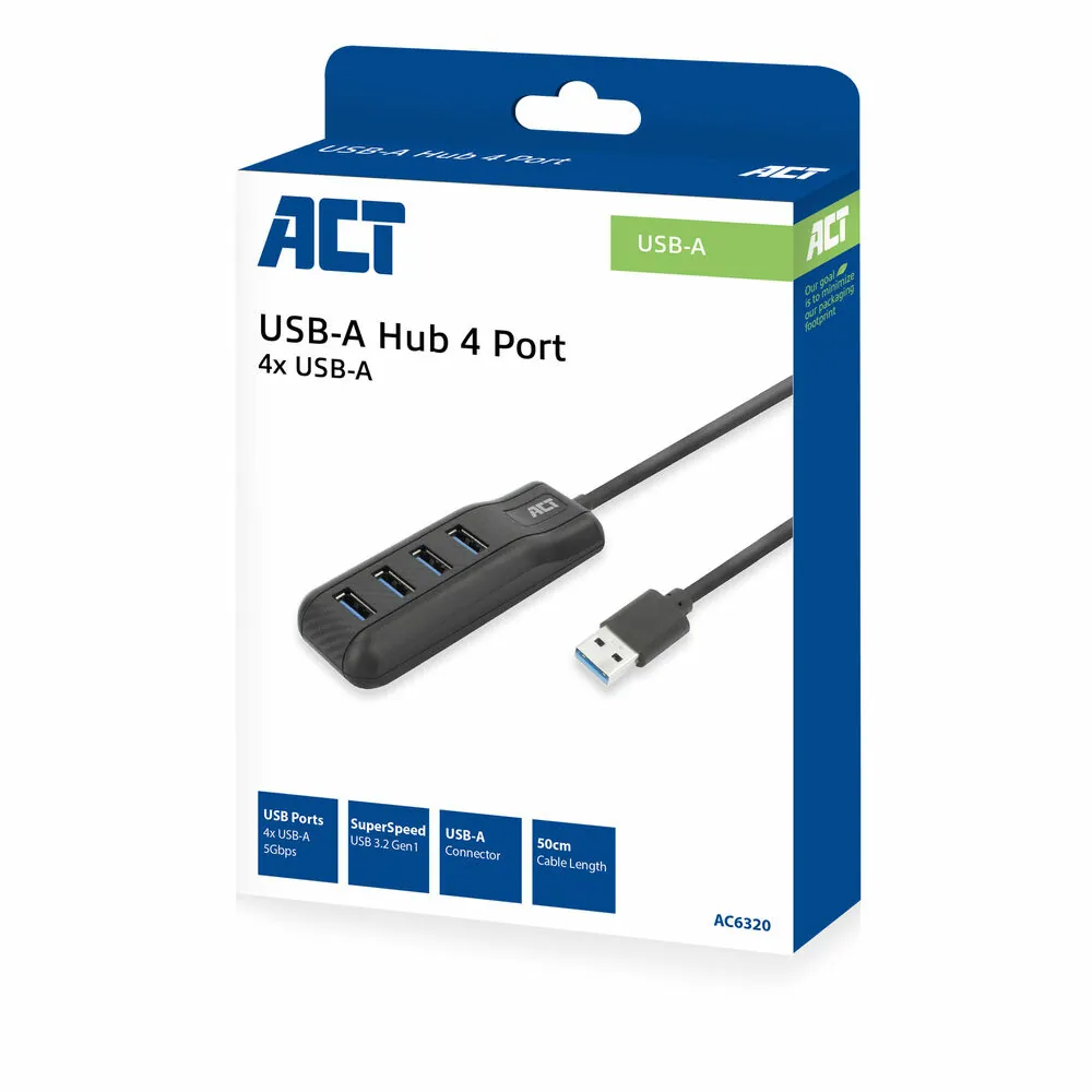 ACT AC6320 4-portos USB3.2 HUB Black – 3. kép