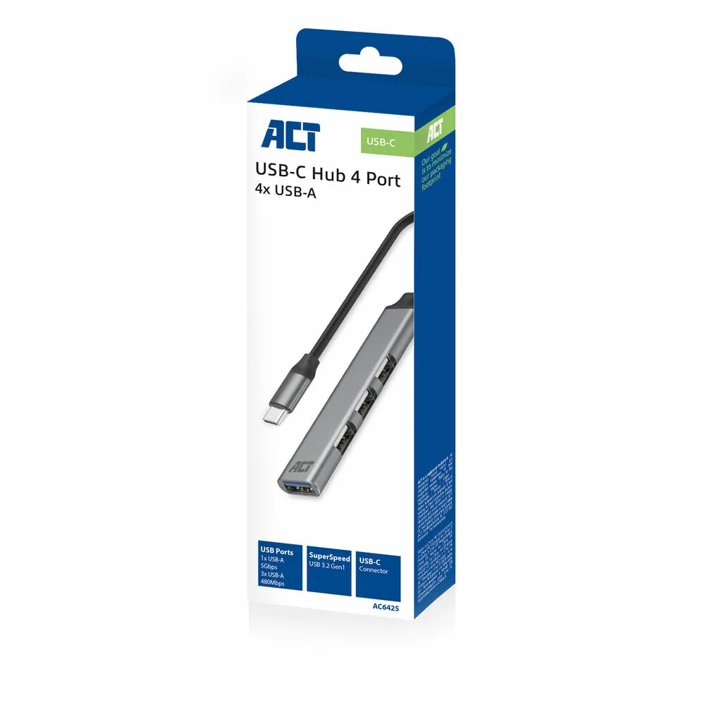 ACT AC6425 4-portos USB2.0 HUB Grey – 3. kép