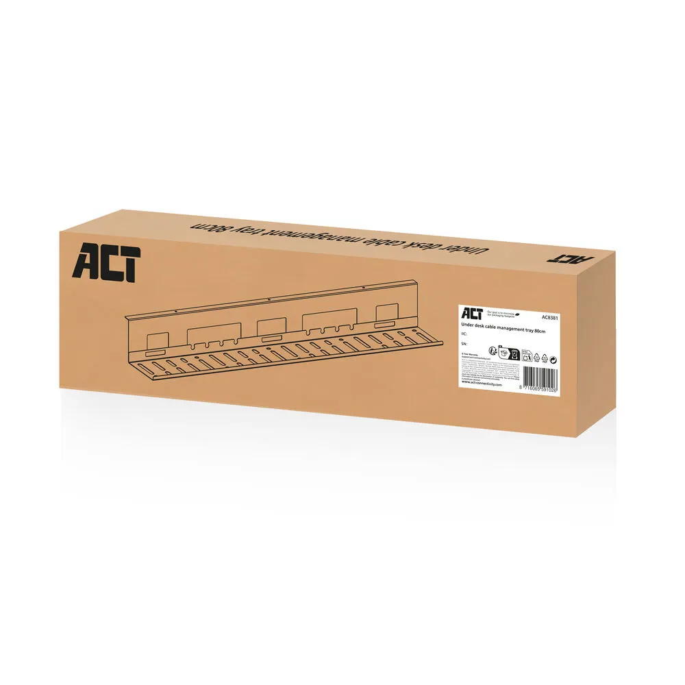 ACT Under desk cable management tray 80cm Black – 3. kép