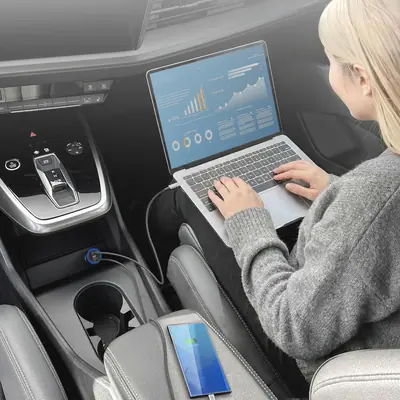 ACT 2-port USB-C Fast Car Charger 95W with PD, QC and GaNFast Black – 2. kép